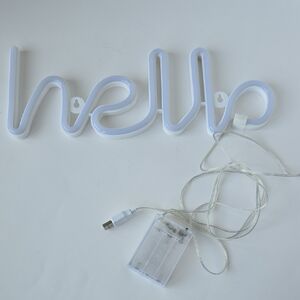 White LED 'Hello' Sign